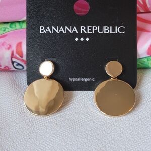 Banana Republic Gold Disc Drop Earrings